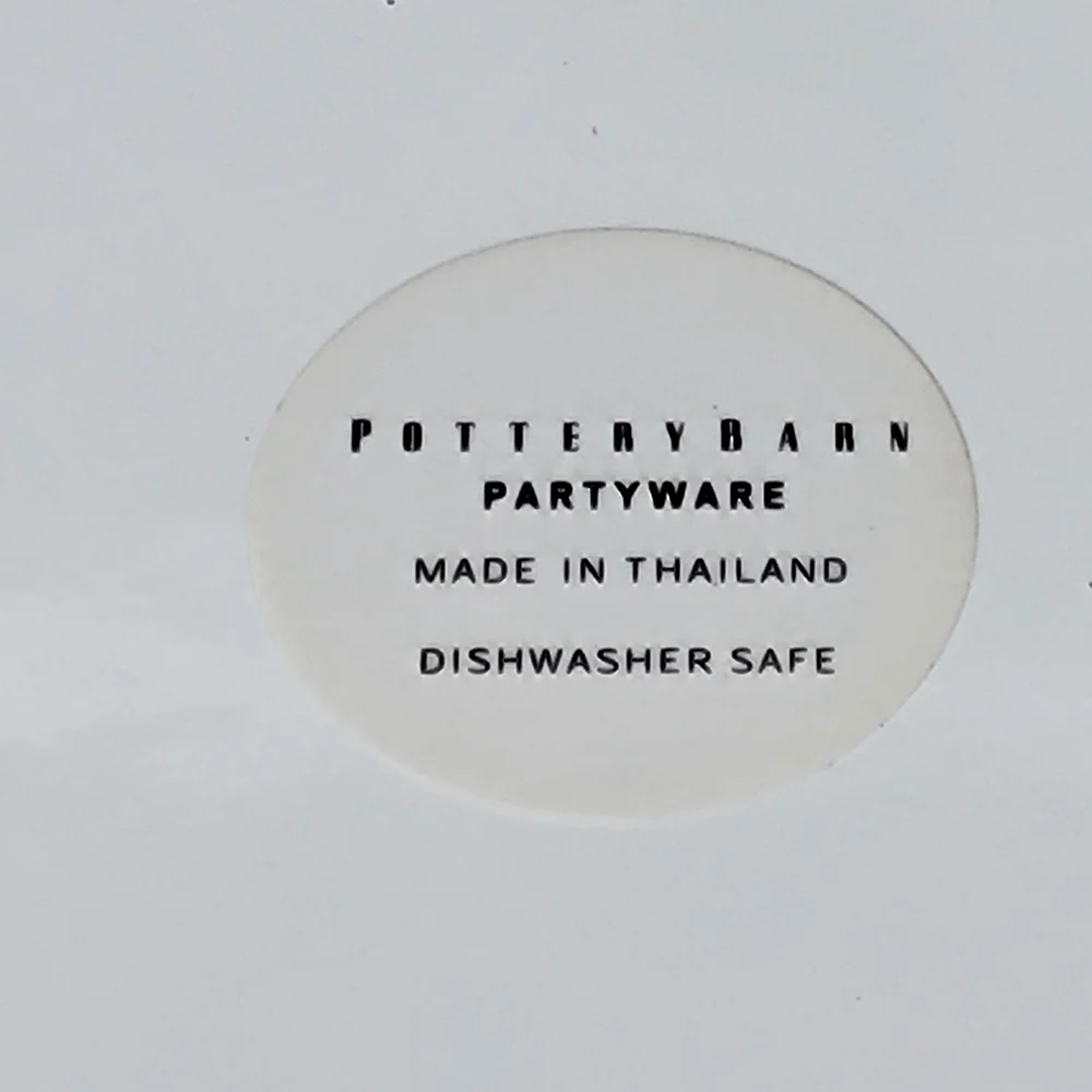 Pottery Barn Elegant Blue Paisley Enamel Ware Silver Rim 8